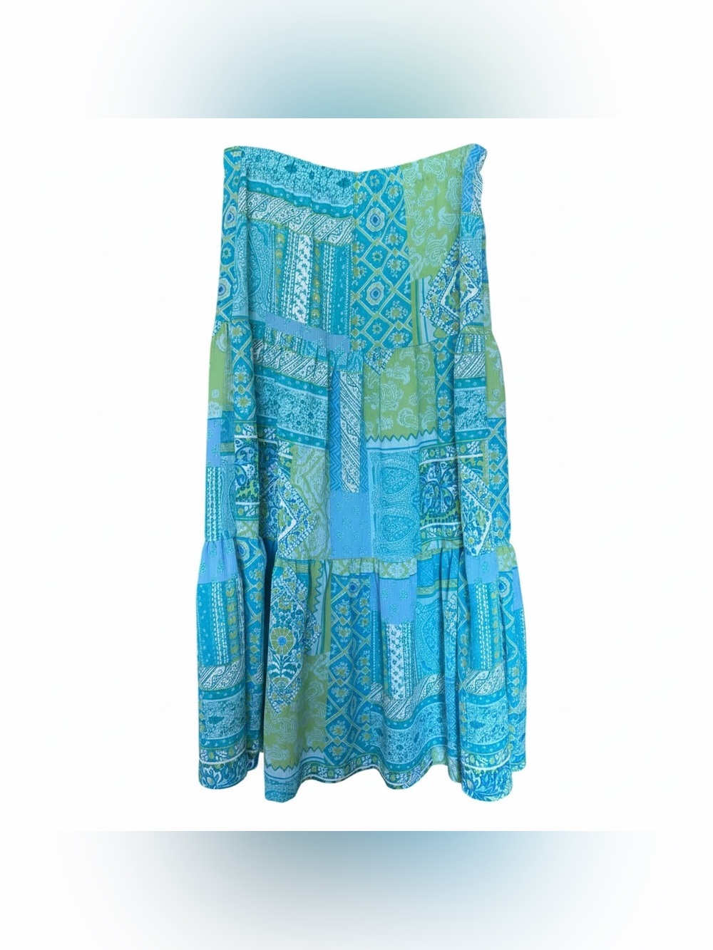 Cottagecore VTG Patchwork Maxi Skirt - Picture 2 of 5
